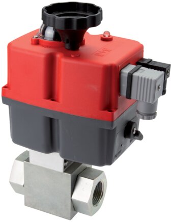 Exemplary representation: High-pressure ball valve with electric quarter-turn actuatorBrass ball valve with electric quarter-turn actuator