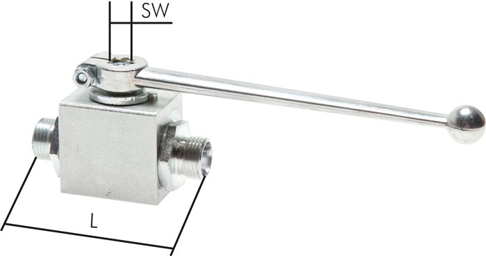 Exemplary representation: High-pressure ball valve with cutting ring connection