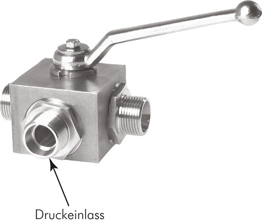 Exemplary representation: Stainless steel high-pressure 3-way ball valve