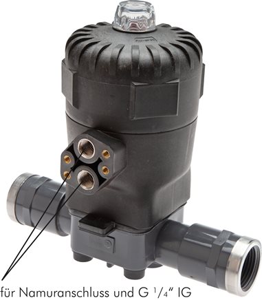 Exemplary representation: Pneumatic diaphragm valve - normally closed at rest